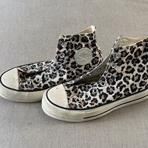 Converse Leopard Print High-Top Sneakers